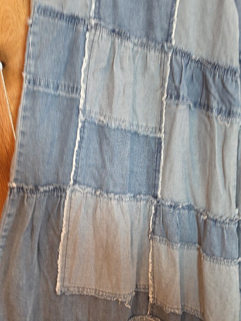 155p Blue Velvet Patchwork Wide-Leg Jeans - Washed Blue - Picture 9 of 15